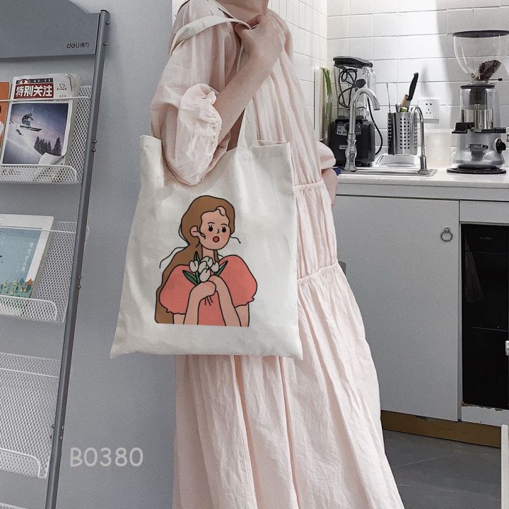 Cute Girl Graphic Kawaii style Tote Bags Cartoon Pattern Shoulder Bag Ladies Handbag Women's Tote Bag