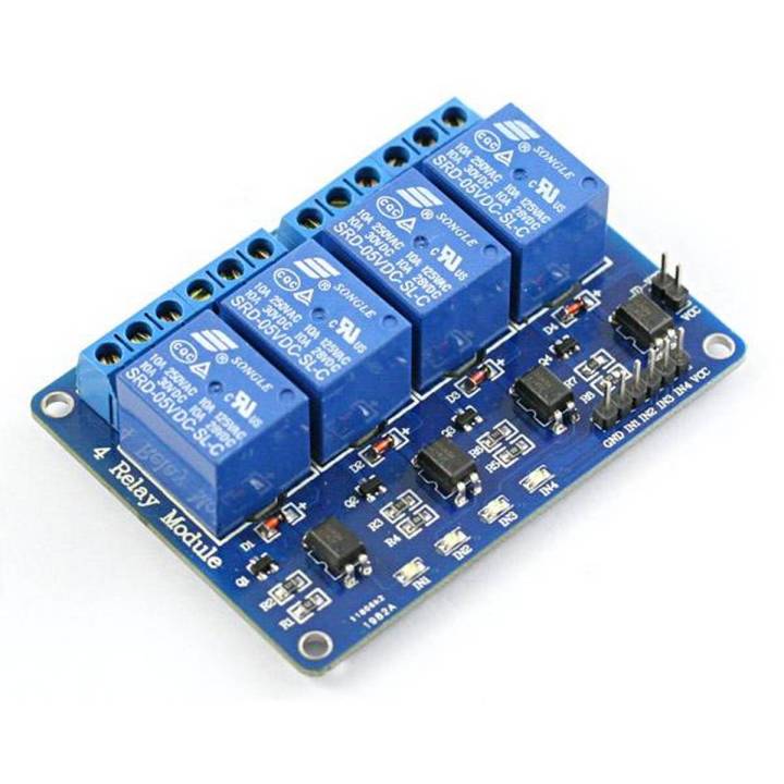 4 Channel 5v Relay Module - Optocoupler Low Level Trigger Expansion Board Compatible with Arduino and Raspberry Pi