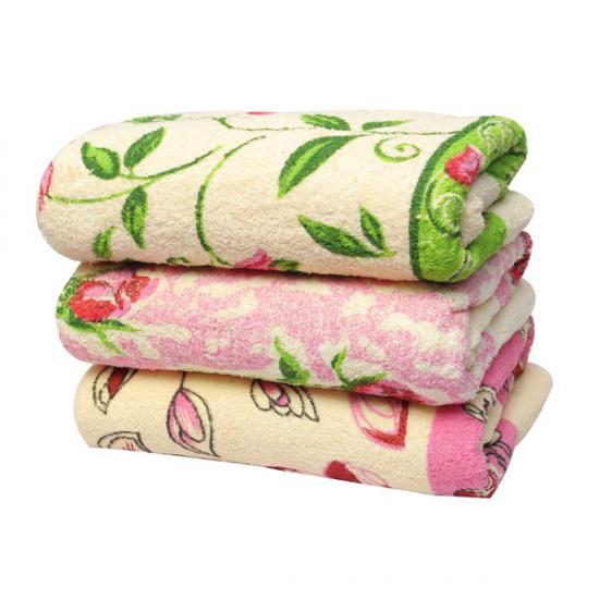 A&G-Pack of 3 - Printed Design Bath Towel Multi Colours - 24 x 48