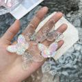 5pcs Girls Transparent Butterfly Pink Hairpin Women Fashion Hair Clips. 