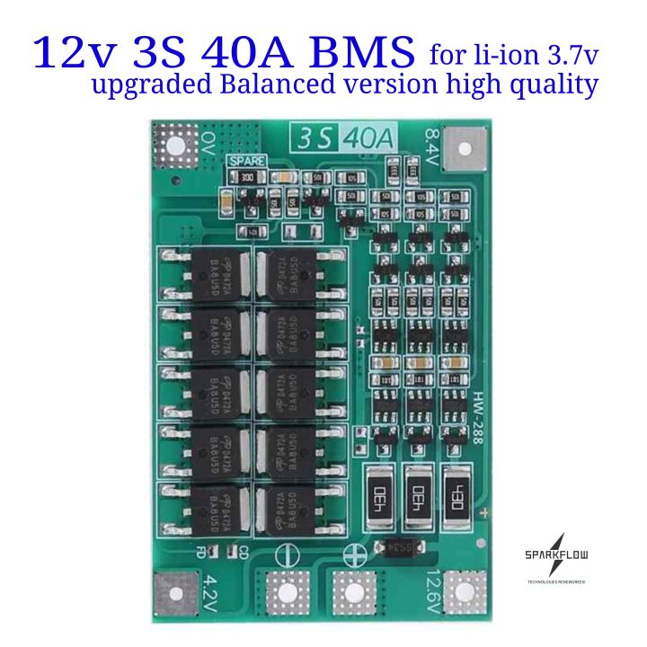 3s 40a Bms 11.1v 12.6v 18650 Lithium Battery Protection Board With 100ma Balancing Feature 3S 40A BMS balanced Protection Charging Board 12v bms 12.6 to 11.1 lithium ion battery 3.7v BMS 18650 Li-ion Lithium Battery for Drill Motor buy in Pakistan