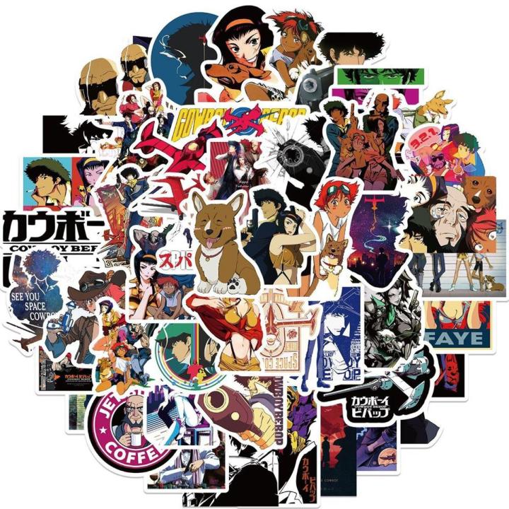 10/50pcs Cowboy Bebop Japanese anime Cartoon Stickers Lable For Skateboard Computer Notebook Car Decal Children's Toys