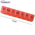 Travel Pill Organizer 7 Grids Weekly Pill Box with Date Printed Cover Portable Medicine Organizer for Travel Dustproof Moisture-proof Weekly Pill Dispenser. 