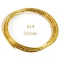 (6.5 meters) Golden brass wire 14 gauge (2.0 mm) 200 grams for sculpturing and arts & crafting. 