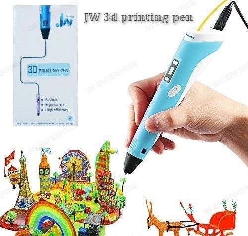 JW 3D Printer 3D Pen for 3D Printing, DIY, Drawing Pen, LCD Display, USB Cable, 1 Pen Holder, 9 Meter 1.75mm Free Filament, Temperature Control, 3D Painting Pen, 3Doodler Create+, Creative Learning for Children Kids as Toys, DIY Arts & Crafts Boy Girls