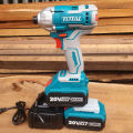 TOTAL 20V Lithium-ion Cordless 3pcs Combo Kit - Cordless Rotary Hammer - Cordless Impact Driver - Cordless Angle Grinder - 2 Pcs 4.0Ah Battery & Charger. 