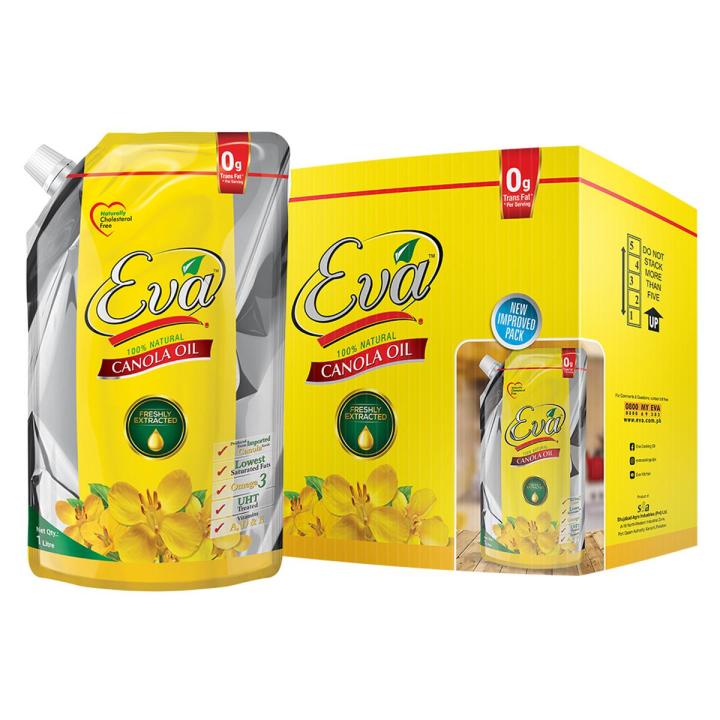 Eva Canola Oil Standup Pouch 1Ltr x 5