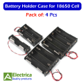 1/2/3/4 Cell 18650 Battery Holder with Wires – Pack of 4 | DIY Battery Pack Case by Electrica. 