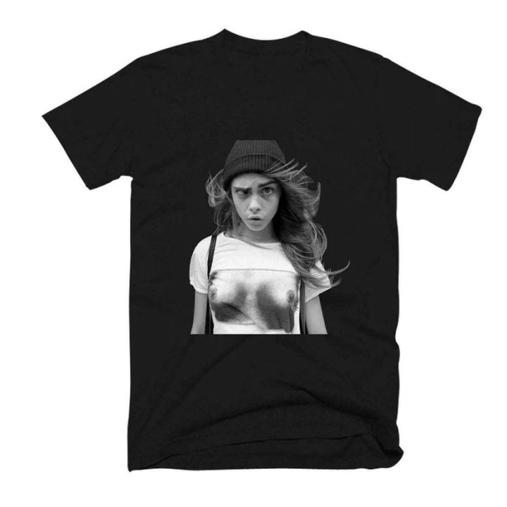 New Cara Delevingne Funny Men'S Women'S T-Shirt Men Cotton Tshirt Tees Tops Harajuku Streetwear