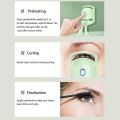 Green Eyelash Curler Portable Electric Heated Perm Comb USB Rechargeable Long Lasting Eyelashes Thermal Curler Makeup Tools. 