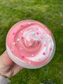 "Pink & White Strawberry Butter Slime - 4oz | Soft, Stretchy, and Buttery Texture | Perfect for Sensory Play and Stress Relief". 