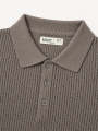 MINT - Taupe Atelier Textured Knit Polo. 