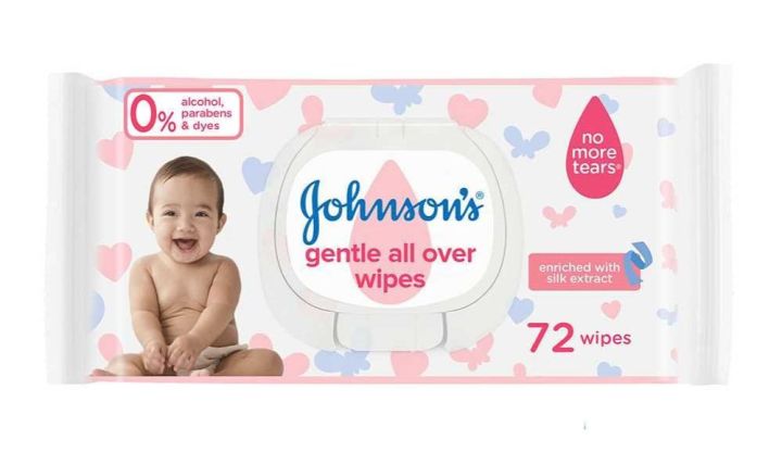 Johnsons Gentle All Over Baby Wipes, 72-Pack