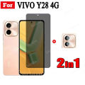 For Vivo Y28 4G Anti Peeping Tempered Glass Film for Vivo Y38 Y18 Y18E Y03 2 in 1 Camera Lens Glass Full Cover Screen Protector. 