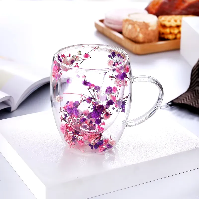 Imported Acrylic 250ml / 350ml Double Wall Glass Mug Cup (Not Glass)  Insulated Coffee Mugs with Dry
