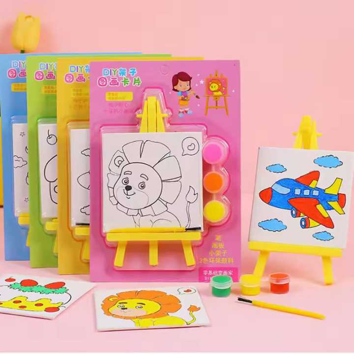 HOTTEST SALE Children's DIY Shelf Drawing Board Creative Cartoon Hand-drawn Graffiti Coloring Kindergarten Art Oil Painting Stand Toysonly 399