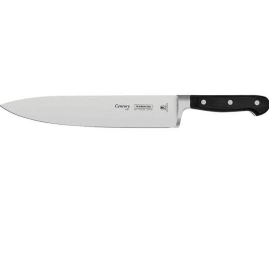 TRAMONTINA (BRAZIL) CENTURY 10" INCHES MEAT KNIFE WITH INOX STAINLESS STEEL BLADE AND BLACK POLYCARBONTE HANDLE