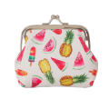 Printed Coin Purse Stylish Mini Colorful Wallet Cotton Fruit Clutch for Women Girls Ladies Use Travel Gifts Casual Shopping. 