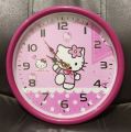Wall Clock For Kids Room , Hello Kitty Cartoon Character Wall Hanging Clock For Kids Room , Favorite Character Of Kids. 
