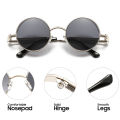 VIVIBEE Vintage Steampunk Red Sunglasses Men Round Punk Alloy Metal Retro Sun Glasses Women 2024 Goggles Gothic Style Shades. 
