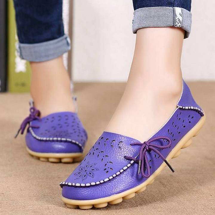 【New Arrival】Factory wholesale sandals summer shoes hole flat leather shoes casual girls aged Doug Mama shoes code PURPLE