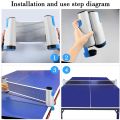 Adjustable Table Tennis Net With Push Clamps Table Tennis Net Replacement, Ping Pong Net Portable Retractable Table Tennis Net Fitness Sports Exercise Note random color will be deliver. 