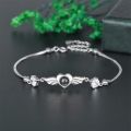 Eternal Love Bracelet – 100 Languages "I Love You" Projection Heart Bracelet for Girls. 