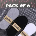 Pack of 6 Pairs - No Show Socks - For Men and Women - Multi Color. 