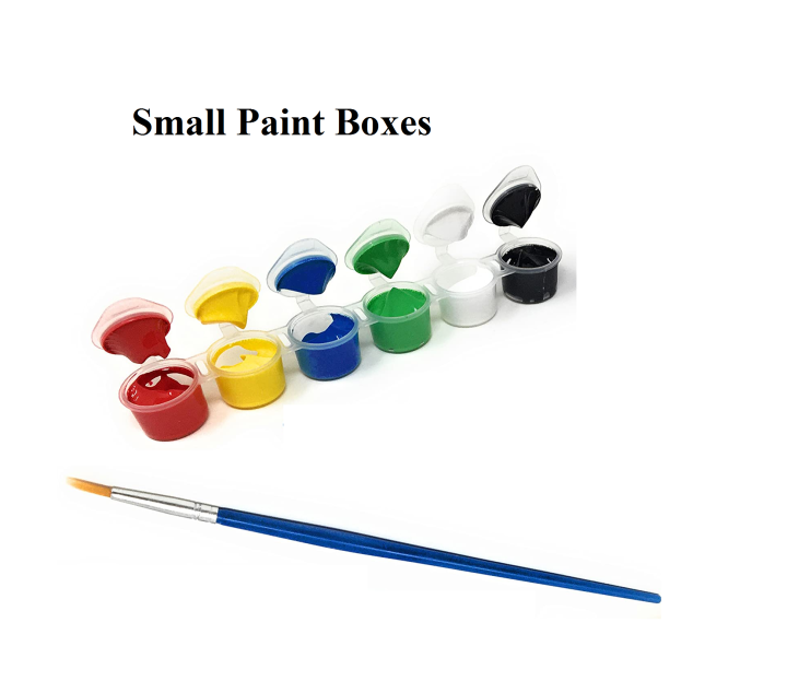 Mini Poster Paint kit for Kids, 6 Colours 3ML Each + 1 Brush (Random Small Paint Boxes)