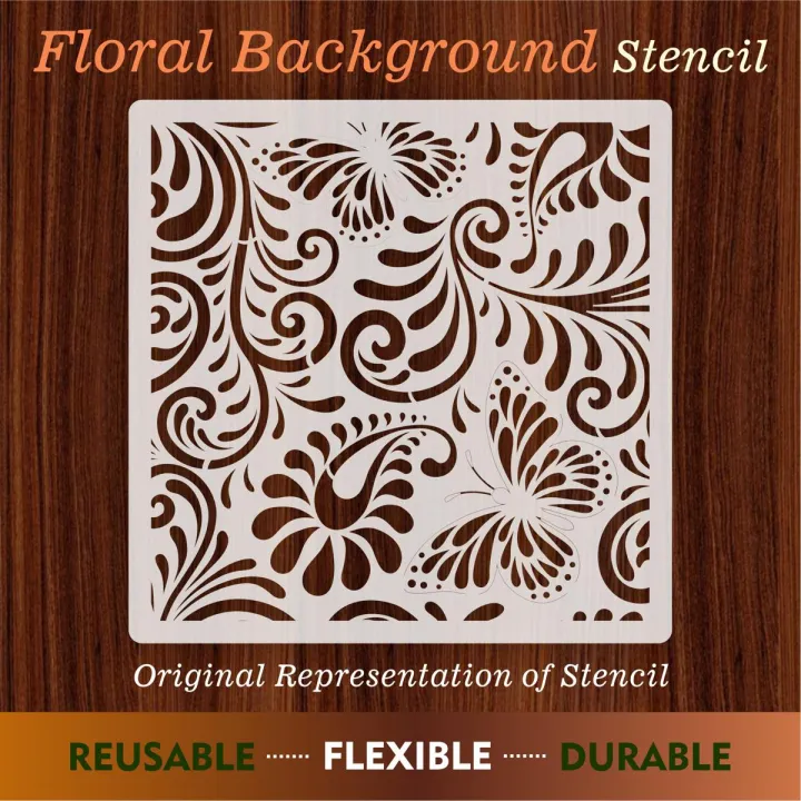 Foral%203d%20seamless%20Reusable%20Stencil%20For%20wall%20Painting%20Art%20DIY%20Home%20Decor,%20Album%20Crafts%20and%20Canvas%20-%20Image%202