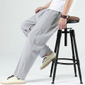 elegantstunning Men Linen Trousers Summer Loose Casual Pants Straight Large Size Breathable Long Pants. 