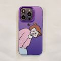 Suitable for Couples iPhone15PRO Phone Case Color Printing Electroplating New Apple 14 Protective Cover Laser 13. 