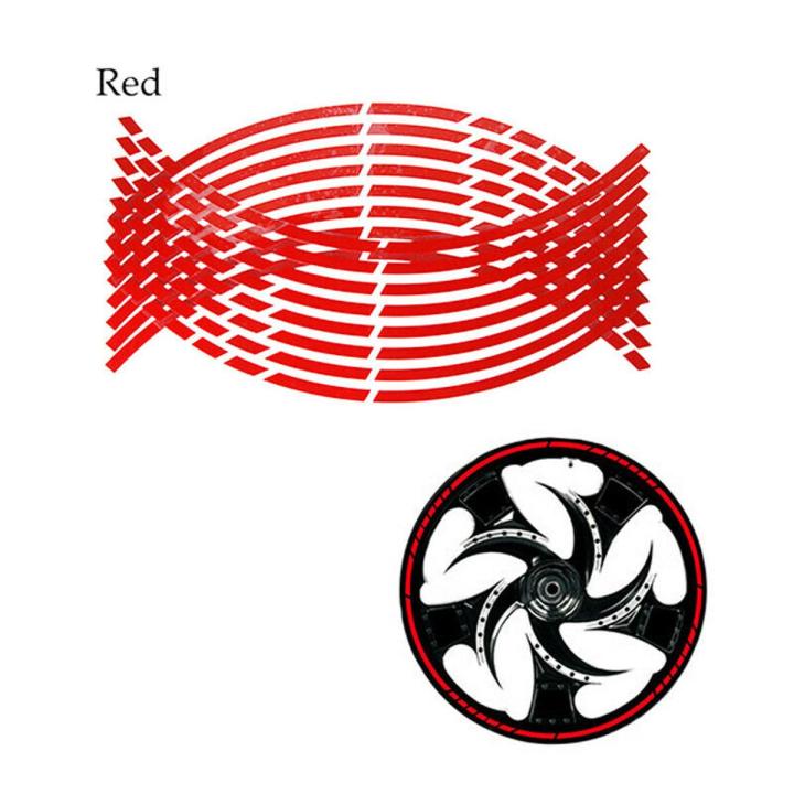 Reflective Motorcycle Rim Stripe Wheel Tape Sticker / Cut Style Ring Glowing Sticker / YAMAHA / Universal - RED
