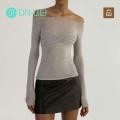 DR BEI T-shirt Stretchy Off Shoulder See-through Tee Shirt. 