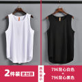 Summer retro street trend pure cotton loose solid color arc hem vest men's inner bottoming shirt couple wear. 