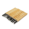 10pcs Woodcarving Chisel Set Wooden Handle Hand Carving Tool Wood Carving Tools Art Supplies. 