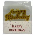 HAPPY BIRTHDAY GOLDEN COLOR CANDLE FOR CAKE DECORATION. 