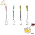 Manual Egg Mixer with Ceramic Handle Stainless Steel Mini Hand Whisk Beater Stirrer Small Blender Kitchen Cooking Tools. 
