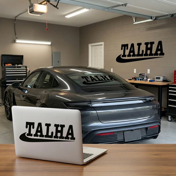 Talha Sticker TALHA/Customized Name Decal for Car Bike Laptop Wall Door | Waterproof ...
