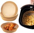 50pcs Air Fryer Disposable Paper Liner Non-Stick Mat Steamer Round Paper Baking Mats. 