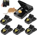 Heavy Duty Mouse Trap Mice Catcher High Quality Plastic Reusable Convenient Effective Black Stainless-Steel Springs Rat Killer For Households Eliminates Faster Than Other Indoor and Outdoor KS. 