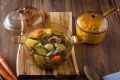 VISIONS® 4-piece Glass Cookware Saucepan Cookpot Set. 
