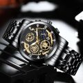 Vava Voom brand fashionable business waterproof stainless steel, imitation quartz men's watch. 