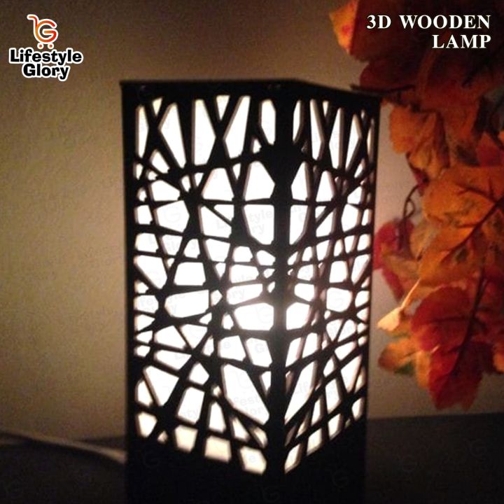 Lifestyle Glory Brand 3D Laser Cutting Wooden Lamp I Lamp I Wooden Lamp I Lamp For room I Lamp For Office I Lamp For Bedroom I Lamps for bedroom side table stylish I Lamp for drawing room