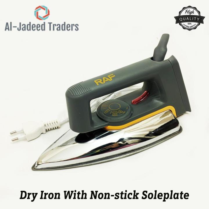 RAF Dry Iron - Light Weight Dry Iron - Classic Dry Iron with Non-stick Soleplate