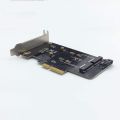 Dual M.2 PCI-E Adapter, M2 SSD NVME (M key) or SATA (B key) 2280 2260 2242 2230 to PCI-e x4 Expansion Card With Low Profile Bracket. 