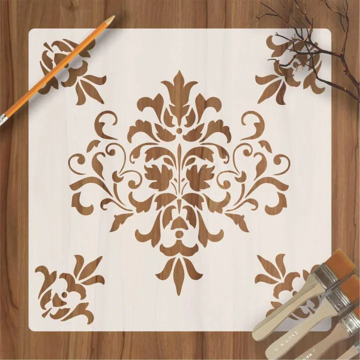 Damask Motif Reusable Stencil for Canvas and wall painting id 132 ...