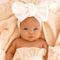 Newborn Bow Headband Baby Oversized Bow Hairband Children's Waffle Knitted Knotted Headband Baby Girls Headwrap Hair Accessories. 