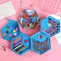 Children Drawing Art Set with Pencils, Markers, Watercolor Set, and Supplies - Creative Stationery Kit. 