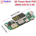 QC Power Bank Module  With Digital Display Dual USB 5V 2.4A Micro/Type-C/Lighting USB Mobile Power Bank 18650 Charging Module Circuit Protection. 